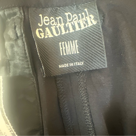 Jean Paul Gaultier Black Pants 6 Wide Leg Pockets Femme Italy Wool NWT $1,299 - Picture 9 of 16